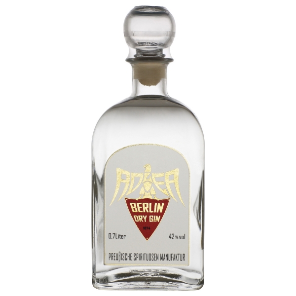 0,7 Liter Hoellberg Adler Berlin Dry Gin in der Glasflasche mit einem Alkohlgehalt von 42% vol.