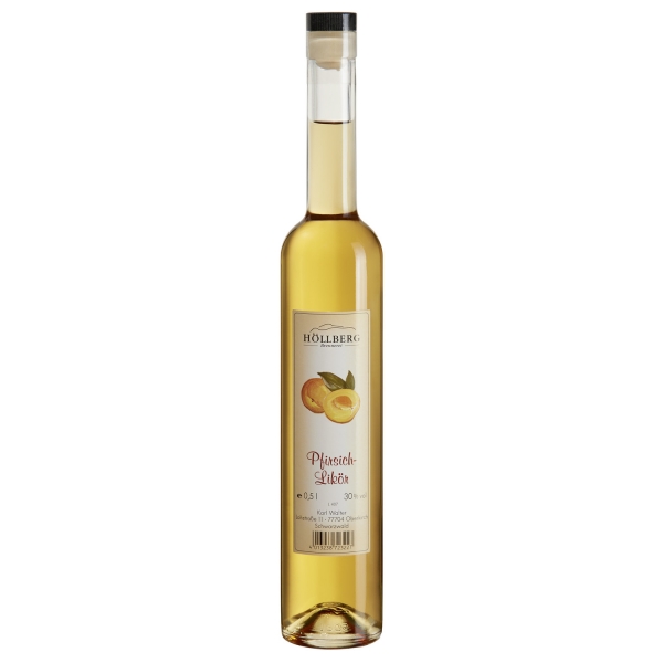 0,5 Liter Glasflasche Höllberg Pfirsichlikör
