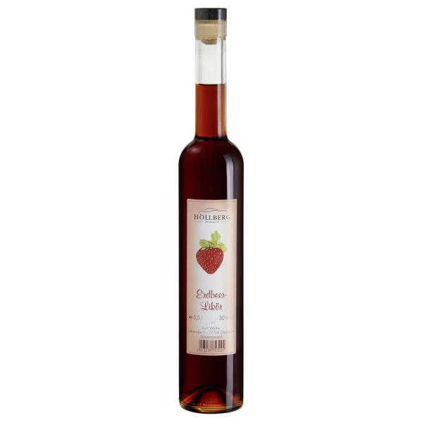 0,5 Liter Glasflasche Hoellberg Erdbeerlikör