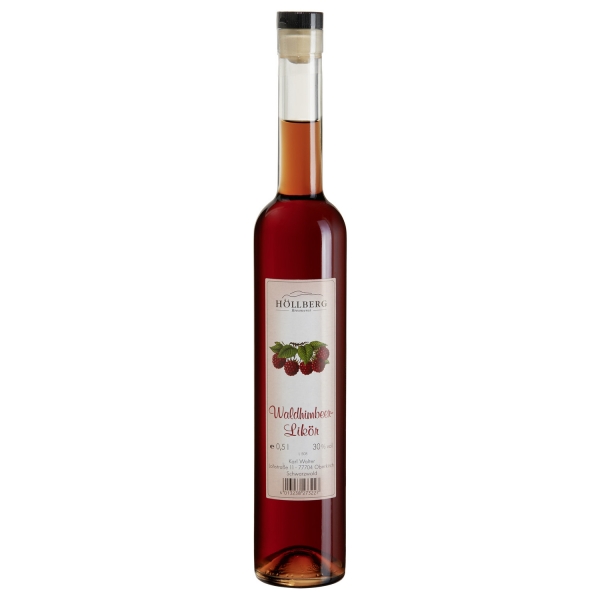 0,5 Liter Falsche Höllberg Wald-Himbeerlikör mit einem Alkoholgehalt von 30% vol